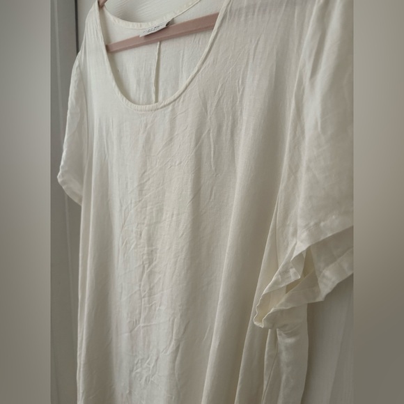 Bryn Walker Cream White Linen Midi Dress - Picture 4 of 10